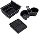 Tesla Model 3 Model Y Zubehör 3 Stück,1 Mittelkonsole Organizer,1 Auto Getränkehalter becherhalter,1 Armlehne Aufbewahrungsbox,Tesla geheimfach 2023 2022 2021 Accessories,Geschenke für Tesla Fahrer