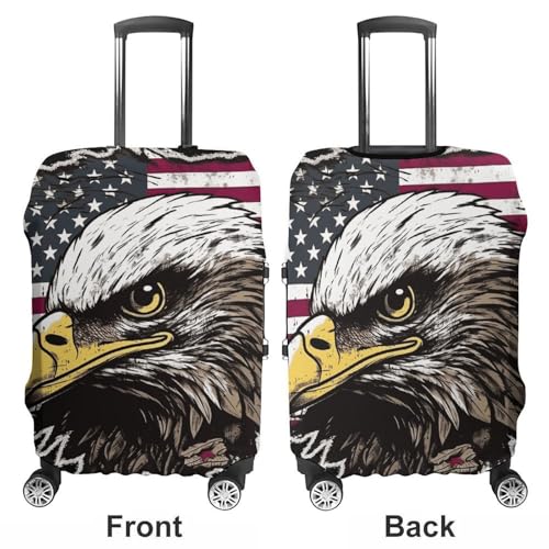 US Army Cool American Flag Eagle Printed Luggage Cover Protector, Fits 18-32 Inch Luggage3