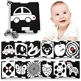 YOGINGO Black White Babybuch Kontrast Baby Toys, Kontrastbuch Baby Spielzeug 0 3 6 9 12 Monate, Schwarz Weiss kontrastkarten Baby, Zahlenlernspielzeug Babygeschenk für Kleinkinder Babys Neugeborene