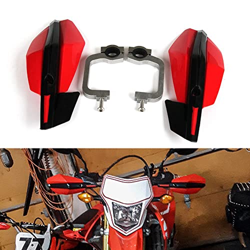 Motorcycle Handguards Dirt Bike Hand Guards 7/8 Inche 1 1/8 Inches Universal For Crf250 Crf450 Cr250 Cr125 Crf230 Crf230 Xr250 Cr50 Dirt Bike (Red) #TOP1