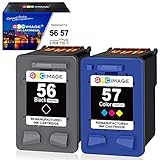 GPC Image 56 57 Remanufactured Druckerpatronen für HP 56XL 57XL für HP DeskJet 450ci 5150 5550 5652, Photosmart 7760 7960, PSC 1210 1215 1315 1350, OfficeJet 4212 4215 (1 Schwarz/1 Farbe,2er Pack)