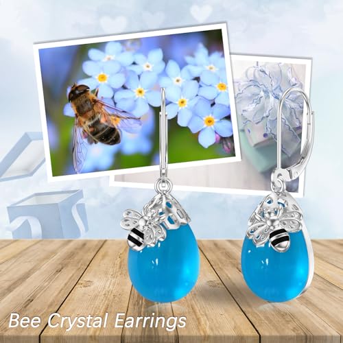 Image of TIGER RIDER Bee /Butterfly /Scorpion /Cactus /Leaf /Beetle 925 Sterling Silver French Clasp Leverback Earrings Amber /Crystal /Citrine /Moonstone /Obsidian /Jade /Rose quartz Pendant Jewelry Gift for Women