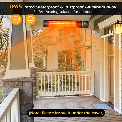 Tangkula 1500W WallMounted Patio Heater, Electric Gold Tube Infrared