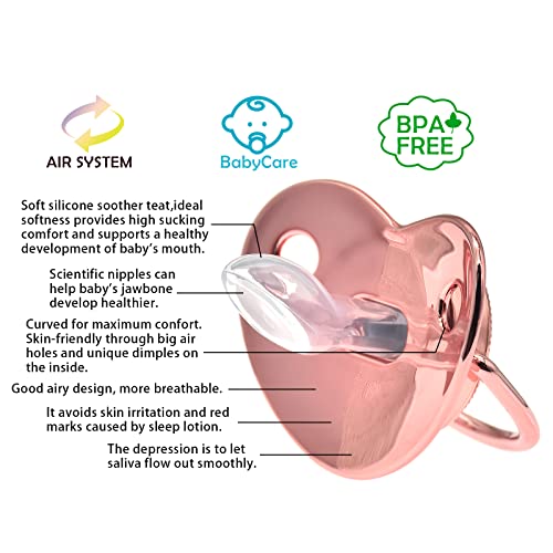 Image of Bling Personalized Pink Baby Pacifier with Pacifier Clips and Anti-dust Cover A-Z 26 Letters(Pink,G)