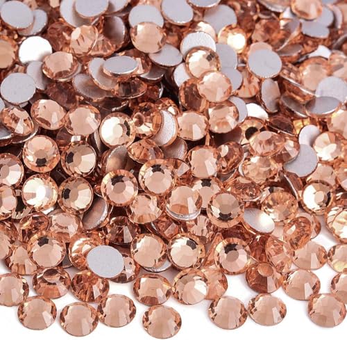 Image of 2880pcs Glass Flatback Rhinestones for Nail Art Crafts, Multi-Size Round Crystal Gems for DIY Decoration 2-4.8mm SS6-20 Champagne