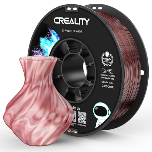 Official Creality PETG 3D Printer Filament 1.75mm 1KG (2.2lbs), High Precision Strong Toughness, Odorless Better Flow Moistureproof 3D Printing Ender Filament, Translucent Burgundy