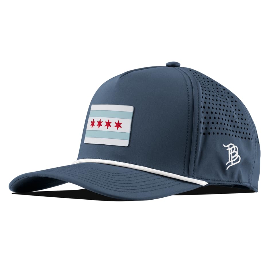 Image of Branded Bills Chicago Flag Hats for Men, 5 Panel Curved Rope Baseball Cap, Adjustable Snapback