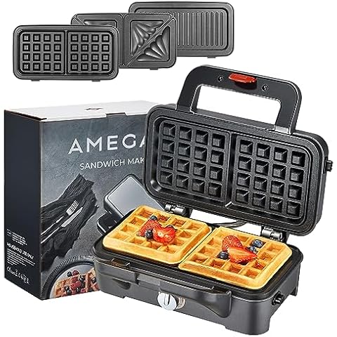 AMEGAT 3-in-1 Sandwich Maker, Waffle Maker, Panini Press Cover