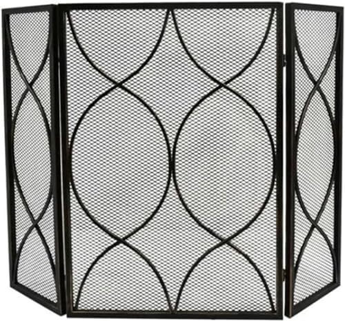 Evite chispas con la pantalla ignífuga negra BTURYT de placa única para salón 3