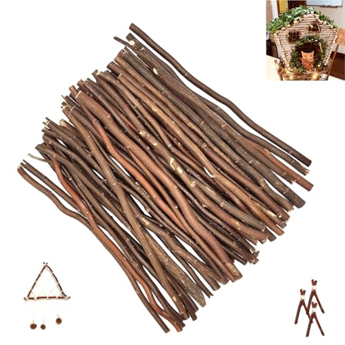 Bâtons De Bois Branche, 50 Pièces Braun Matériel De Branche Bâtons, 30 cm de Long, 0.5-0.6 de Diamètre Bois Flotté Pièces en Embellissements, Pour Boiseries Projets