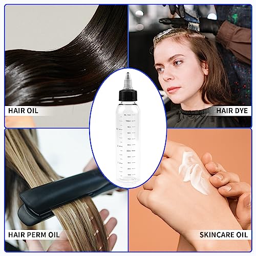 Fantasyon 3PCS Hair Oil Applicator Bottle 120ml Squeeze Oil Applicator Bottle for Hair Oil Bottle Applicator with Caps for Salon Hair Care Coloring Paint Art Glue - Image 6