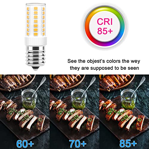 Image of E17 LED Bulbs Dimmable 5W Microwave Over Stove Bulb 125V 40W Incandescent Equivalent, Warm White 3000K, Fit for Whirlpool Maytag GE Kenmore LG Microwaves, Replaces 8206232A 1890433 AP4512653, 2 Pack
