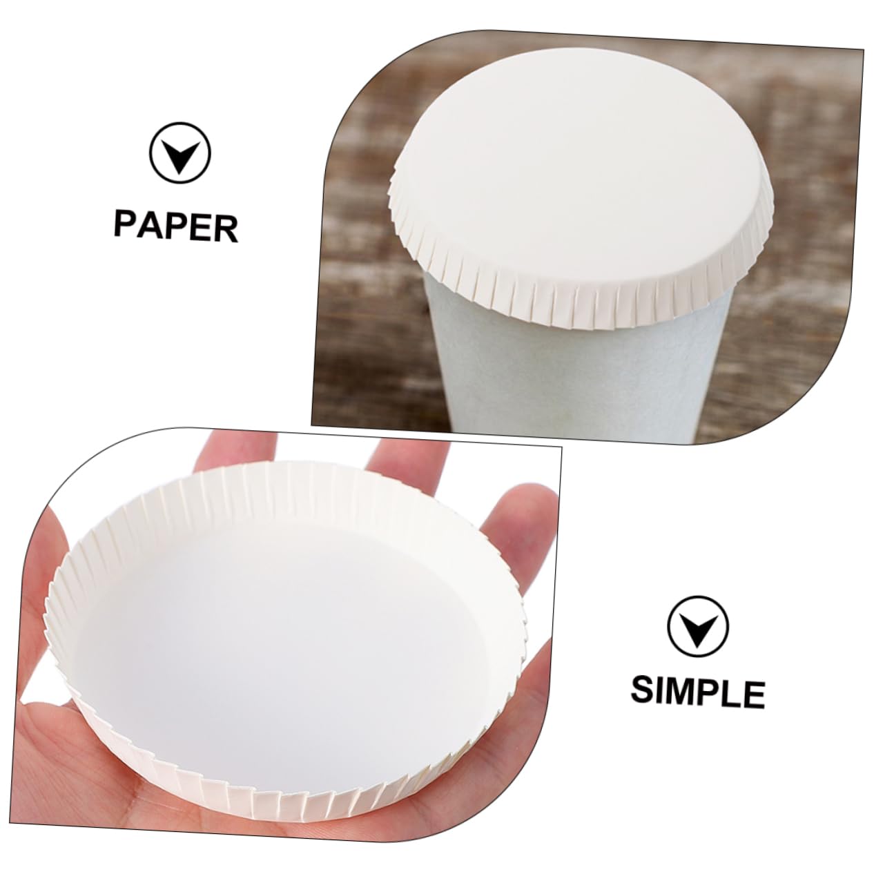 FOMIYES 50Pcs Stackable Disposable Paper Cup Lids for Hotels Restaurants and Offices Covers for Clean Beverage Protection From and