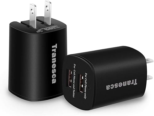 Tranesca Cargador de pared USB dual para iPhone XsXs Max, iPhone XR876S6S Plus6 Plus6, Samsung Galaxy S7S6S5 Edge, LG, HTC, Moto, Kindle y más,