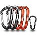 Karabiner, Robuste und Leichte Karabinerhaken, 1200 KG D-förmiger Aluminium Carabiner für Camping, Wandern, Outdoor, Hängematte, kleiner Karabinerhaken für Schlüsselanhänger (2 Schwarz 2 Orange)