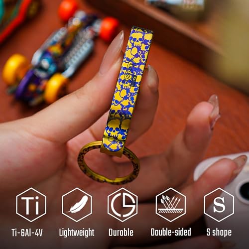 Image of KeyUnity KM00 Titanium Belt Loop Keychain Clip Double Side Quick Release Key Holder with Detachable Key Ring