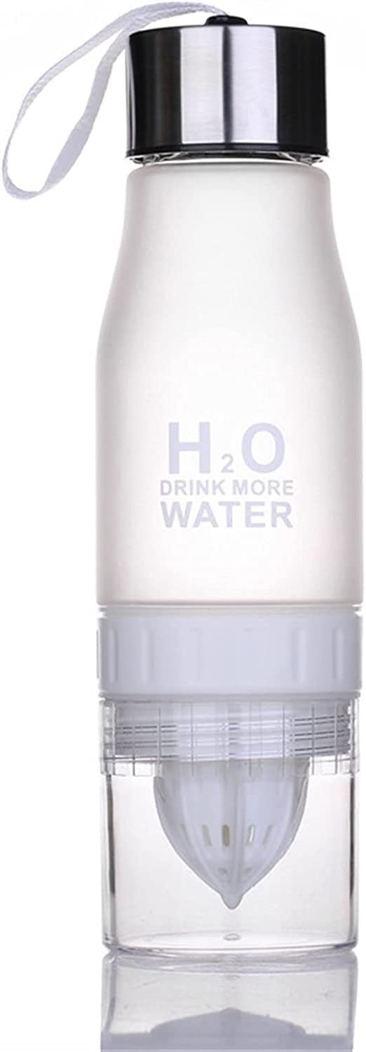 Trinkflasche, 650 Ml Zitronensaft-Wasserflasche, Fruchtei, Trinkgefäße, Sport-Shaker, Niedliche Wassertrinkflaschen, BPA-freie Wasserflasche BPA-freie(A White)