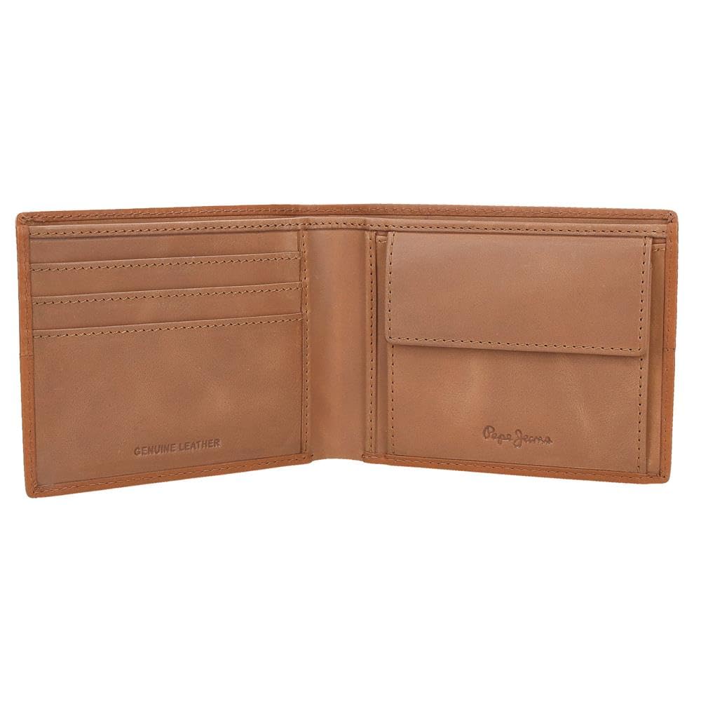 Pepe Jeans Cracker Billetero con Monedero Beige 12,5x9,5x1 cms Piel by Joumma Bags