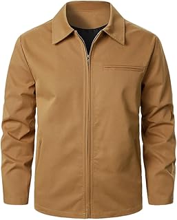 Chaqueta para hombre, color liso, con cremallera, para deportes al aire libre, estilo casual, para hombre