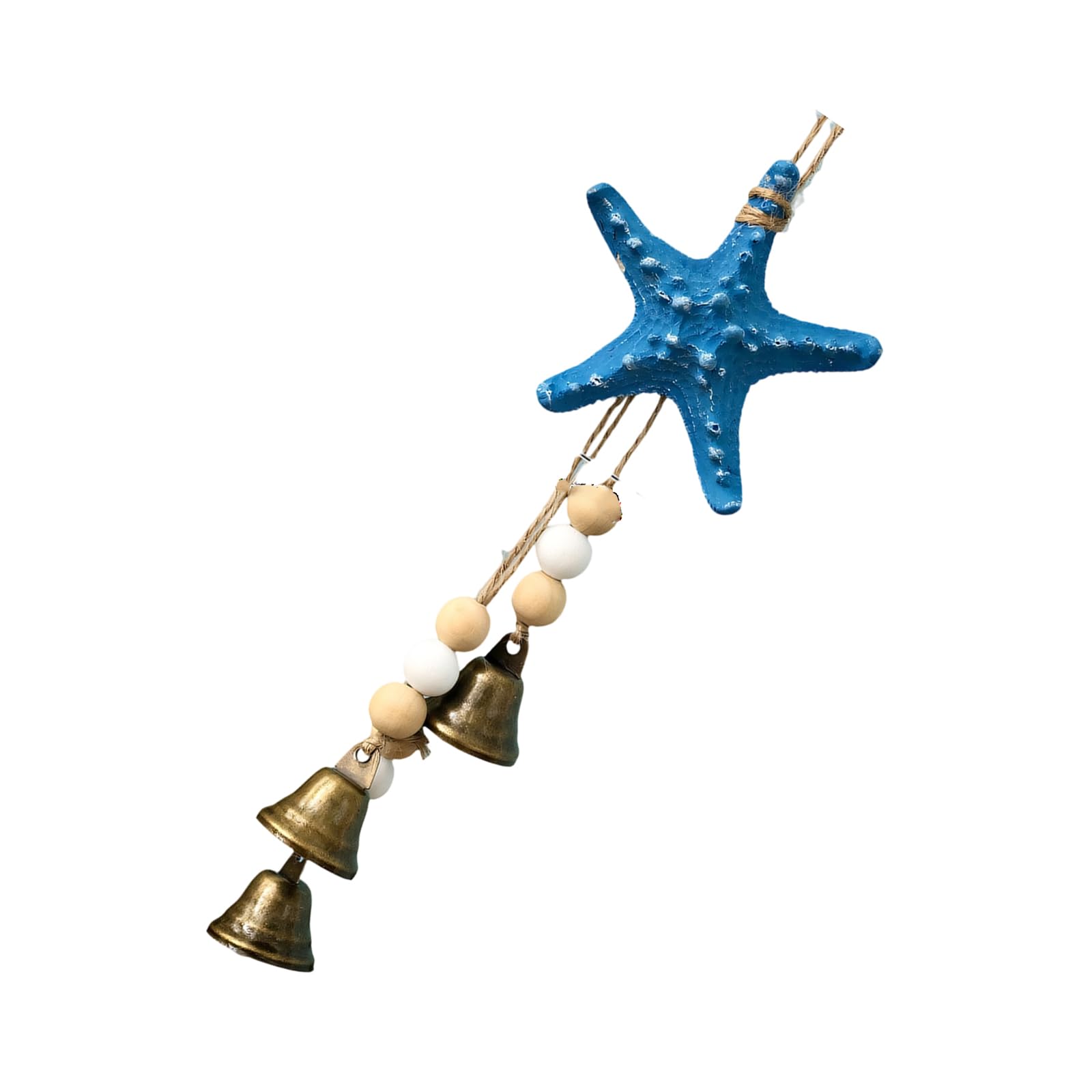 Seahorses/Starfishs Wind Chimes for Garden Decors Hanging, Mediterraneans Beach Themed Home Wood Windchime Beach Home Wood Windchime with Turtles Seahorses Starfishs Garden Decoration