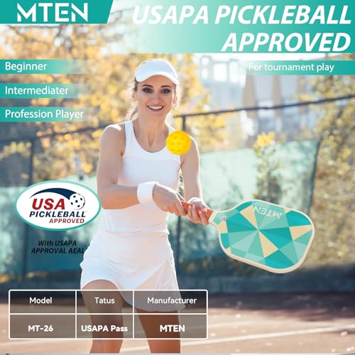 Image of MTEN Pickleball Paddles Set of 2 /4 /1, USAPA Approved Fiberglass Rackets
