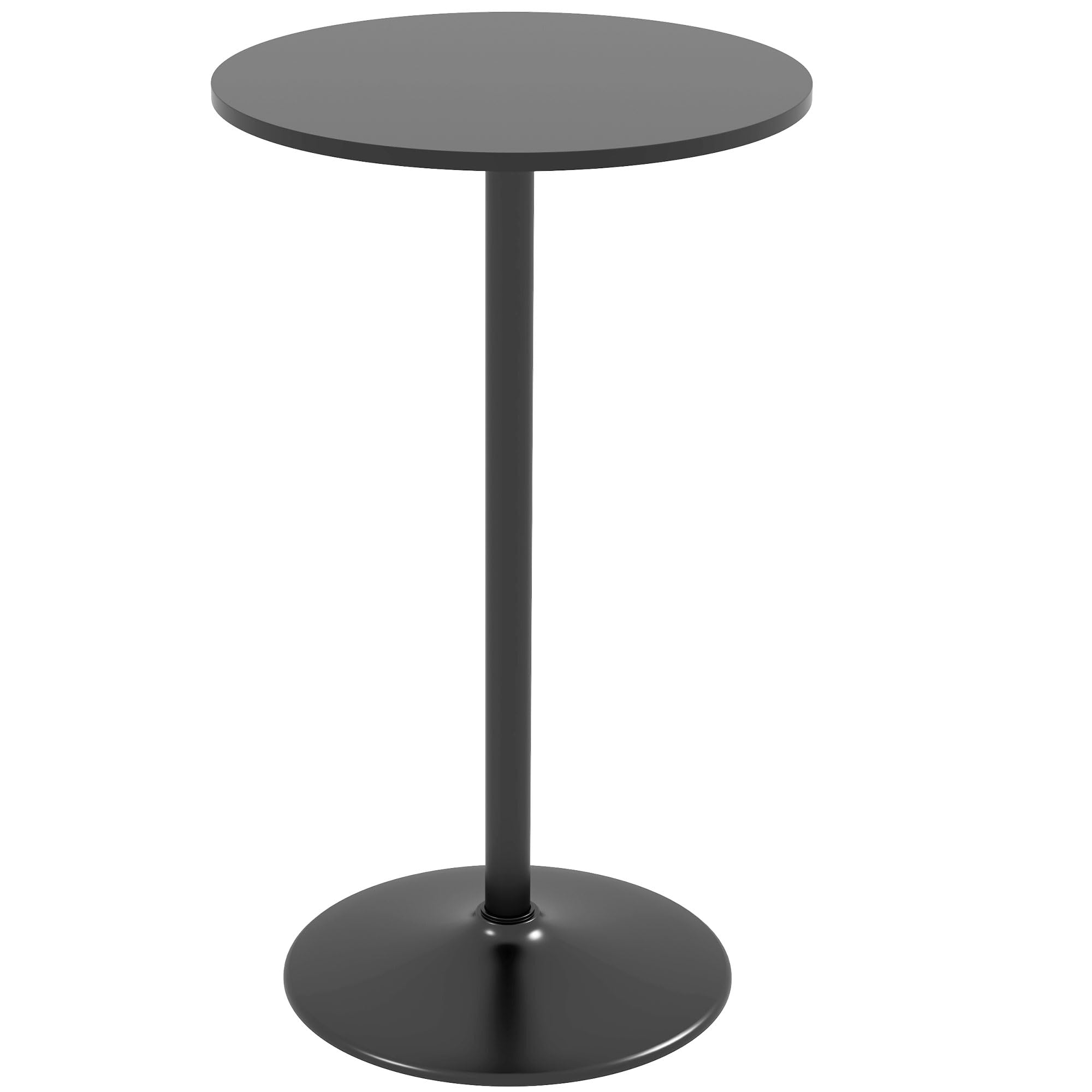 HOMCOM Mesa de Bar Redonda, Mesa de Comedor, Ø60x102 cm, con Encimera Laminada y Marco de Acero, para 2 Personas, Moderna, para Casa, Cocina, Negro