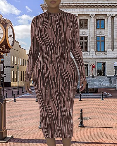 Image of Women's Sexy Long Sleeve Sparkly Maxi Dress V Neck High Slit Wrap Formal Gown Cocktail Glitter Maxi Long Dresses