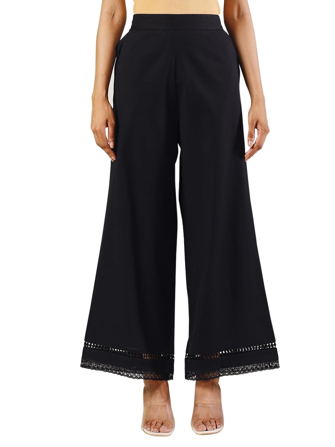 FIORRA Women Baggy Fit Cotton Solid Palazzo FIORRA Women Baggy Fit Cotton Solid Palazzo