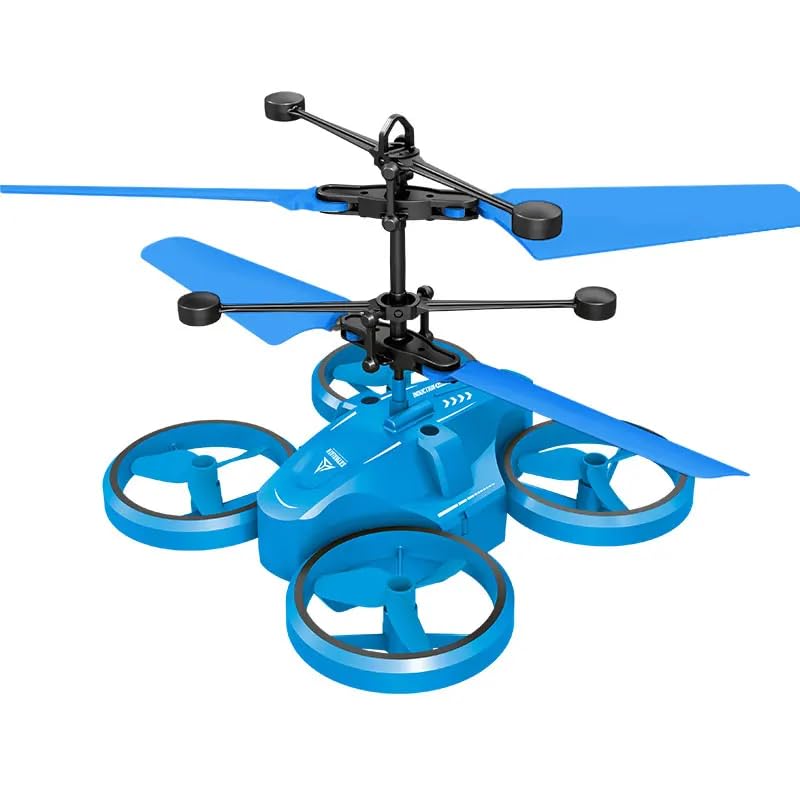Image of EC Sky King Flying Helicopter Toy for Kids 4+ | Rechargeable Indoor RC Mini Drone with LED Lights | Easy Hand Control Hover Helicopter | Durable Plastic Body |