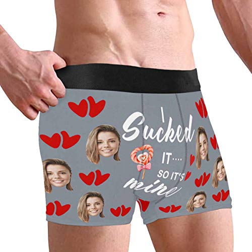 Custom Face Boxers Property of Girlfriend Face White Personalized Face Briefs Underwear for Men3