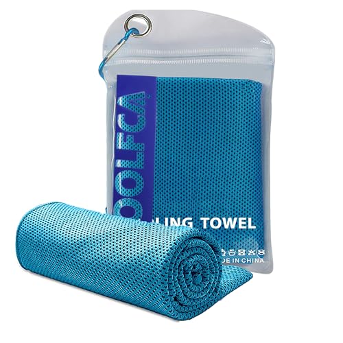 iScooter Cooling Towel (1 Pack) - High Absorbent Sports Towel with UPF 50 Sun Protection - Ideas for Yoga, Gym, Camping - 40 * 12 inch Cooling Towel - Blue