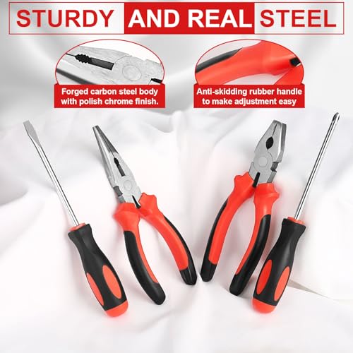 Image of Household Tool Set with 3.6V USB Electric Screwdriver, 43 PCS Home Tool Kit with Cordless Lithium-ion Drill Driver