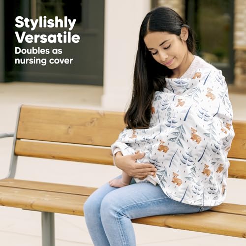 Image of KeaBabies Winter Car Seat Cover Baby, Newborn - Universal Fit Infant Carseat Covers Baby Girl, Boy, Breathable, Lightweight Blanket, Easy to Use Stroller Canopy, Rain, Wind, Sun Shade (Laurel)