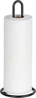 WENKO Porte essuie-tout - Porte-rouleaux pour les torchons de cuisine, sur pied, Métal, 12.5 x 32.5 x 12.5 cm, Noir