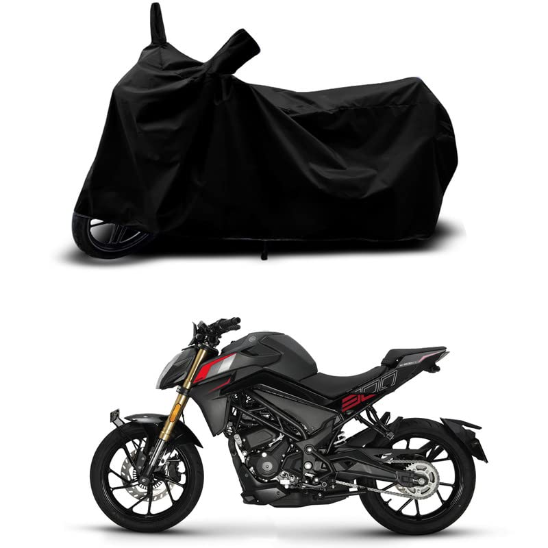 Image of 100% Scratchproof /UV-Rays /Heat Protection /Birds Dropping /Water Resistant /Dust Proof /Waterproof /Full Bike Scooty Two Wheeler Body Cover Compatible for K300 N All Varients[Black]