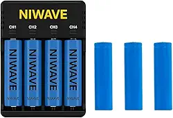 Kit Carregador com 3 Baterias Recarregáveis para Microfone Sem Fio, Alta Capacidade e Desempenho Duradouro, Carregamento Rápido USB, Ideal para Apresentações, Igrejas e Eventos