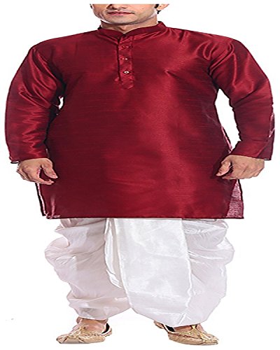 Kurta de mezcla de seda para niño dhoti tradicional indio conjunto formal