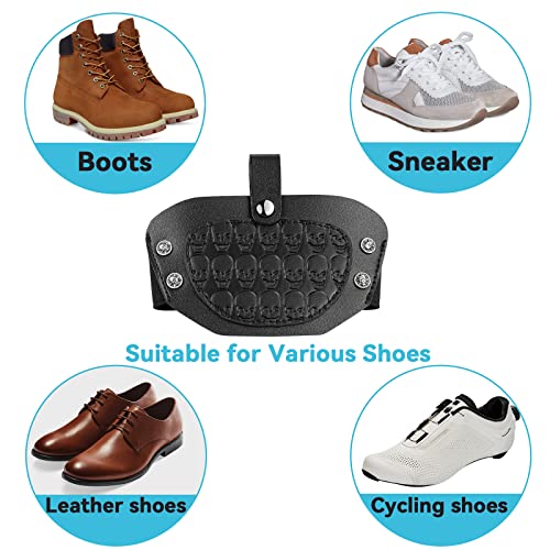 Yhtimiox Motorcycle Boot Shift Protector 1Pcs 3D Skull Leather Shifter An-Tiskid Riding Shoe Protective Pad Suitable For All Kinds Of Boots Shoes #TOP4