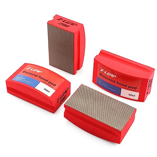 Tampons de polissage diamant grain 200 en arc pour carrelage et marbre x4