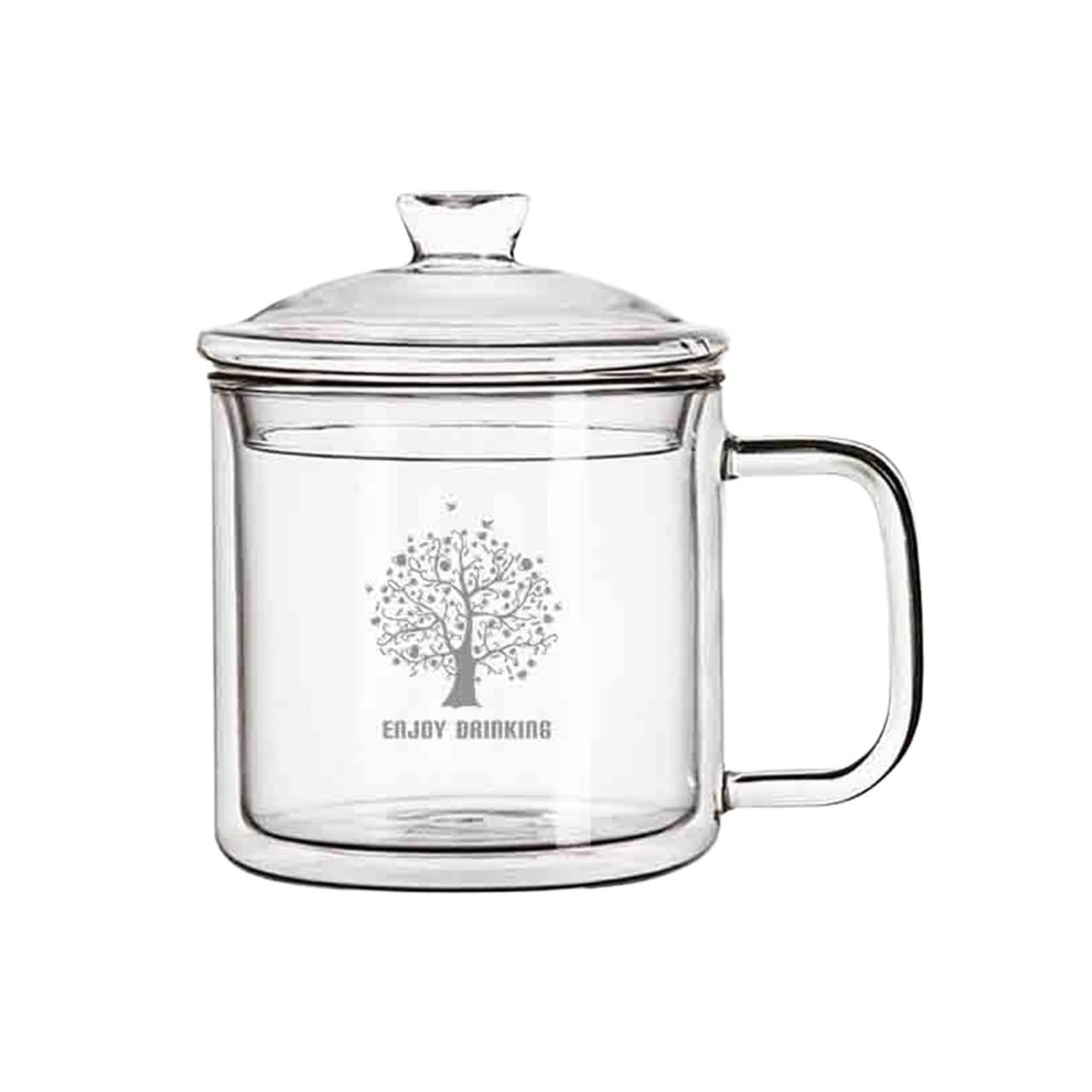 Tasses en verre Tasse à thé en verre à double paroi, tasse en verre borosilicaté transparent de 14,2 oz