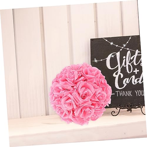 RORPOIR Rose Ball Simulation Rose Fake Rose Wedding Arches Purple Decor Bouquet for Bride Kissing Balls for Balls Table Centerpieces Floewr Silk Cloth Pink