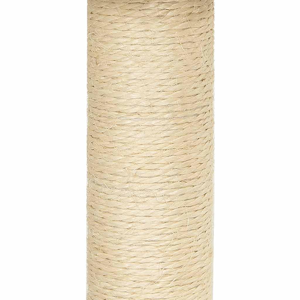 Kratzbaum 155 cm mit Sisal-Kratzsäulen Hellgrau - Stabiler Kletterbaum mit Rampe, Katzenhaus und Aussichtsplattform - Katzenmöbel aus Holzwerkstoff und Plüsch