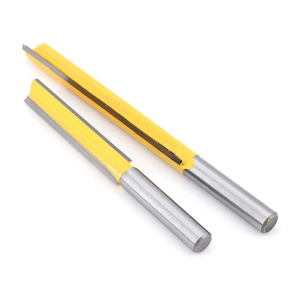 2Pcs 8 mm vástago Hoja extra largo recto Fresa Bit Madera Edición Cutter Set, Brocas rectas de flauta doble, fresas rectas, fresa para trabajar la madera