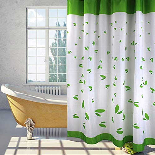 Rideau de douche feuillage vert pour une ambiance spa et nature dans la salle de bain