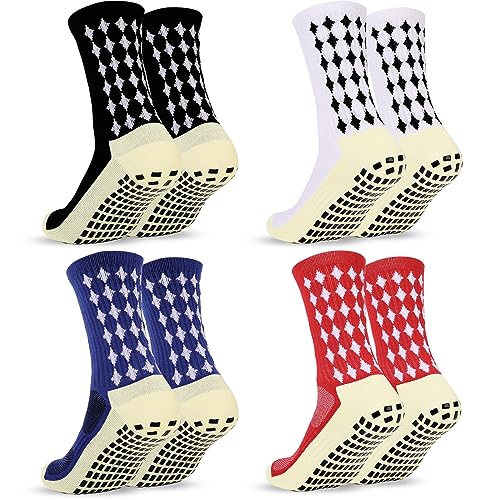 L04AYABY Non Slip Crew Athletic Socks - Cushioned Running Soccer Socks for Men - 1/3/4 Pack