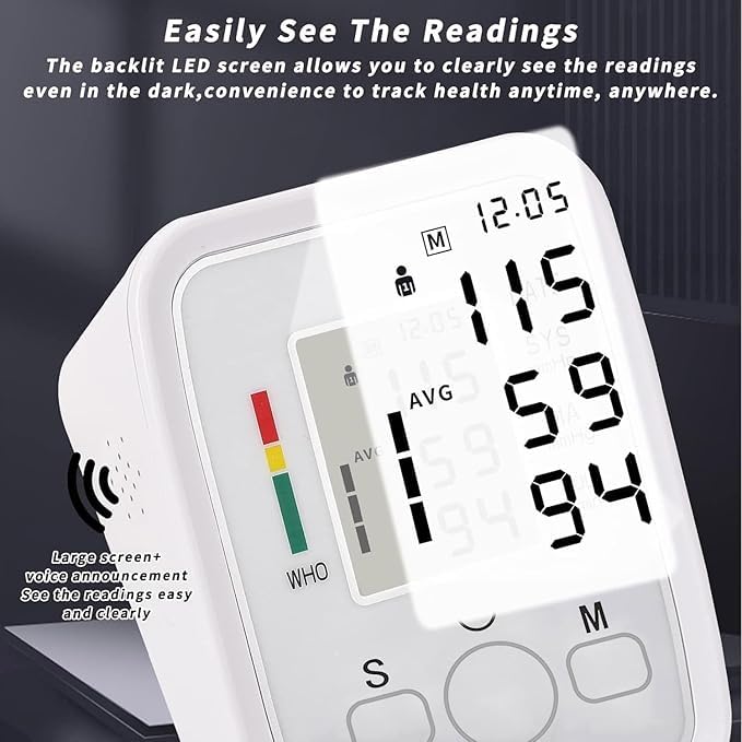 AccuTrust Arm Digital Blood Pressure Monitor with Large LCD Display & Voice Assist | Fast Accurate BP Machine for Adults and Elderly Home Use 3