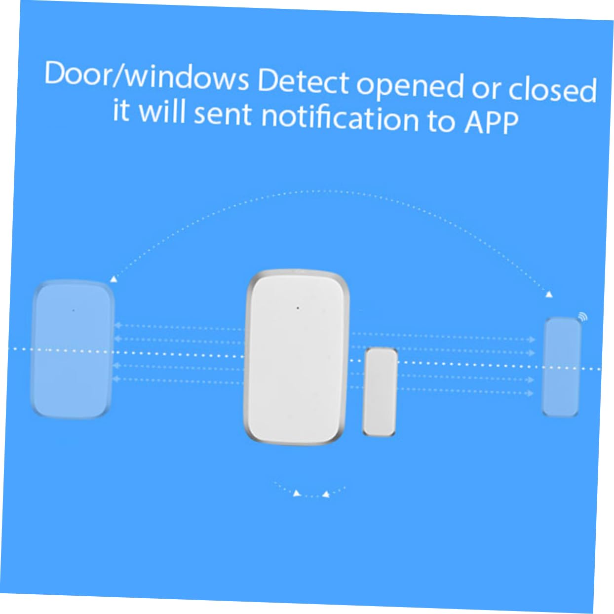 DOITOOL 2 Juegos sensor de puerta de notificación de aplicación alarma exterior mascota casa repicar detector de sensor de puerta sensor magnético de puerta