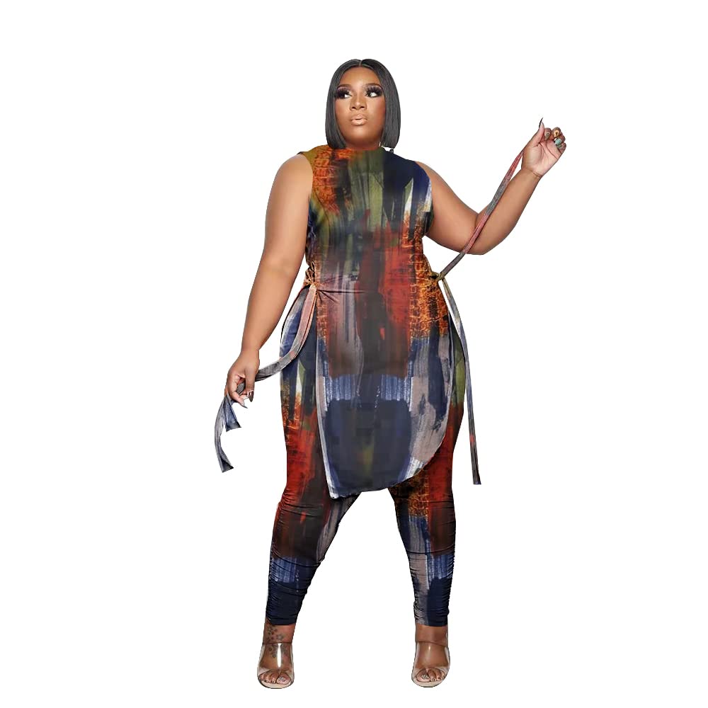 Plus Size 2 Piece Camo Set