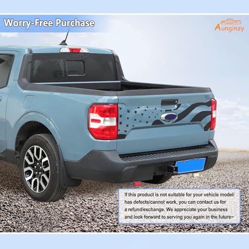 Image of Aunginsy Trunk Tailgate Panel Decal Sticker Wrap Compatible with Ford Maverick 2022-2024 Pickup Trunk Tailgate Door Panel Black Graphics Precut Vinyl Decal Decorative Sticker Protection Accessories