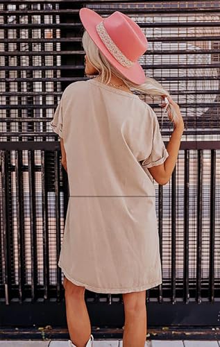 Image of Vintage Rock Country Music Dress for Women Rock Concert Band Graphic Tshirt Casual Letter Print Short Dress